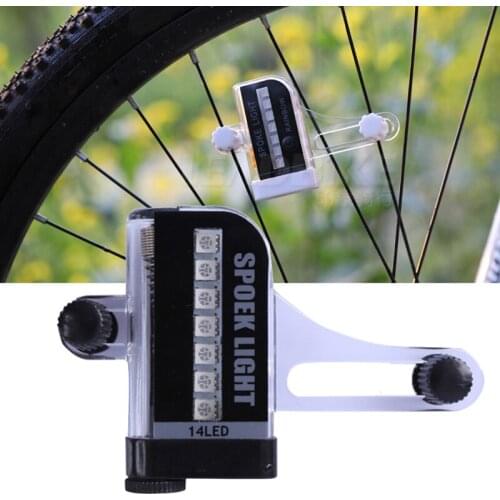 Two Side 14 LED Colorful Cycling Bicycle Bike Wheel Signal Tire Spoke Light 32 Different Patterns Changes Cycling Accessories