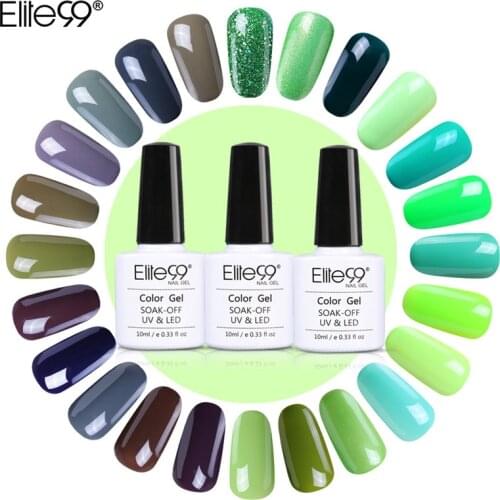 Elite99 Green Color 10ml UV Gel Nail Polish LED Nail Varnish Primer Gel varnish Long Lasting Gel Soak off Nail Art DIY Designs