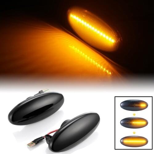 Amber LED Dynamic Side Marker Lights Blinker Turn Signal Lamp For Nissan Navara NP300 Frontier D22 PICKUP 1998-2005 Car Styling