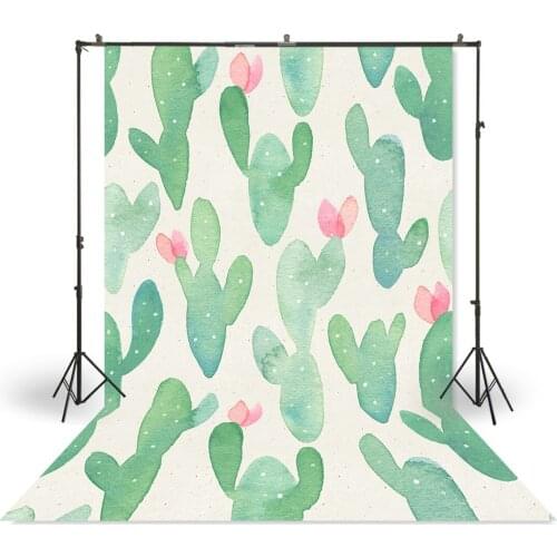 HUAYI Photography Backdrop Newborns Baby Birthday Studio Photo Background Watercolor Painted Cactus Wall Photo Backdrops XT-5654