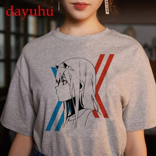 Kawaii Japanese Anime Darling In The Franxx Zero Two T Shirt Women Harajuku Graphic Tees Tops Unisex Tshirt Female T-shirt Manga