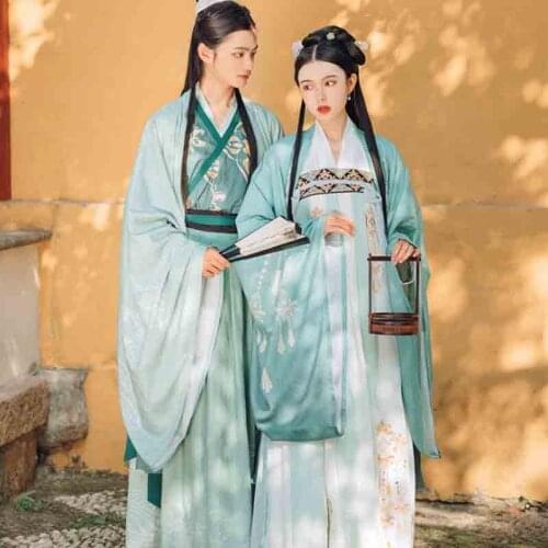 Chinese Tradition Hanfu Couples Fantasia Adult Cosplay Costume Carnival Party Fancy Dress Hanfu Dress For Men&Women Plus Size XL