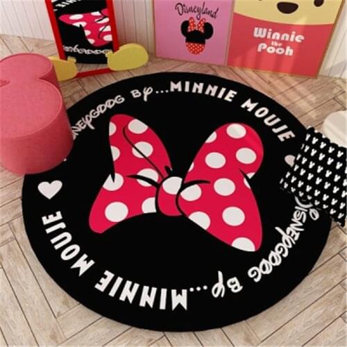 Cartoon Baby Play Mats Round Minnie Kids Rug 80/100/120/140cm Childrens Carpet Mat Rug Non-slip Living Room Mat Gift