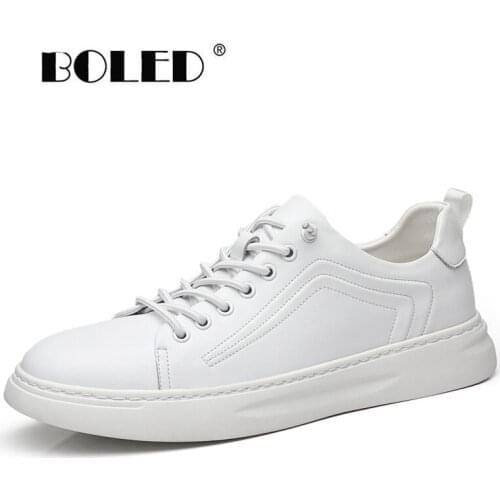 New Genuine Leather Casual Men Shoes Designer Lace-Up Round Toe Flats Shoes Comfort Walking Shoes Men Zapatos Hombre