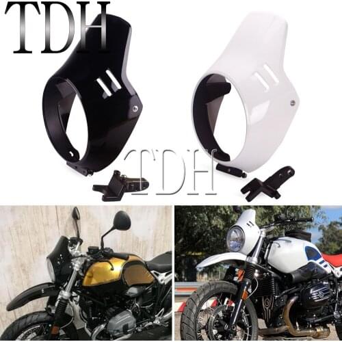 Motorcycle Headlight Fairing Mask Cowl Cafe Racer Headlamp Windshield Cover Protector For BMW R nineT Urban G/S Scrambler 16-19