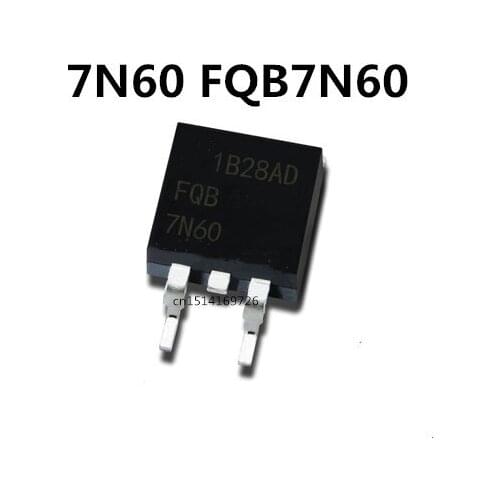 Original new 5pcs/ 7N60 FQB7N60 7.4A/600V TO-263