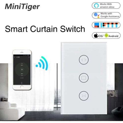 Tuya Smart Life WiFi Curtain Switch for Electric Motorized Curtain Blind Roller Shutter, Google Home, Amazon Alexa Voice Control