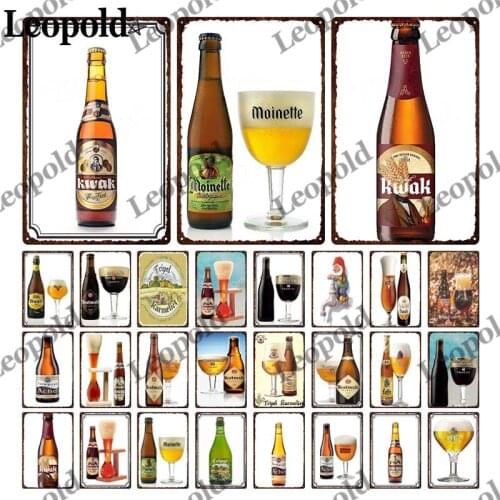 Beer Metal Plaque Wall Sticker Wine Glass Bottle Tin Label Metal Poster Wall Art Kitchen Restaurant Bar Home Decoration