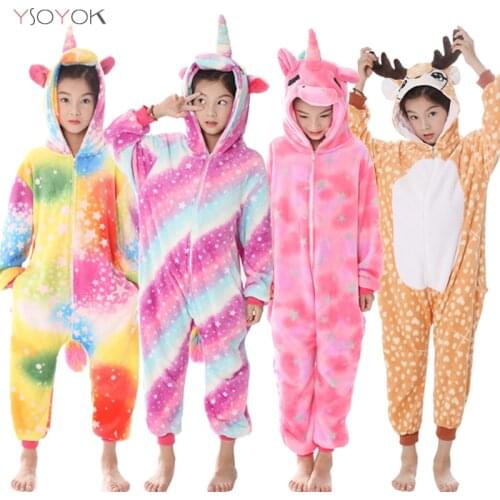 Kigurumi Pajamas For Children Girls Unicorn Anime Animal Panda Onesie Kids Costume Boy Sleepwear Winter Baby Licorne Jumpsuit