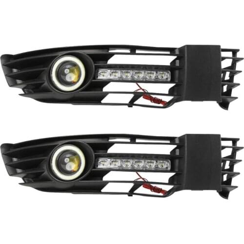 1 Pair Front Bumper Projector Fog Lamps Convenient Practical User-friendly Design with Grilles for VW Passat B5 01-05