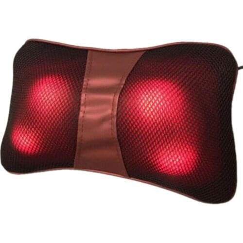 Relax Shoulder Waist Neck Cervical Massage Pillow Heating Kneading Vibrating Car Vehicle Seat Covers Shiatsu Massager Cushion
