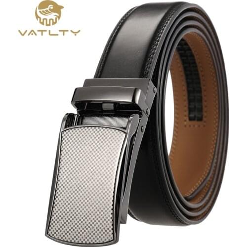 VATLTY 2021 Mens thin belt natural cowhide 3.0cm fashion business belts for men, official authentic black genuine leather belt