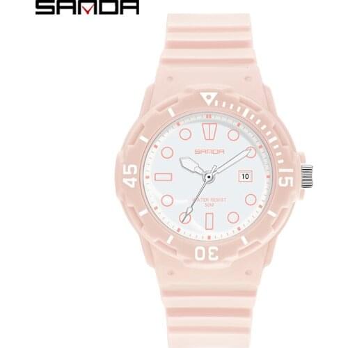 SANDA Womens Watches Original Design Quartz Wristwatch Ladies Dress Casual Watch Simple Dial 50M Waterproof Clock Girl For Gift