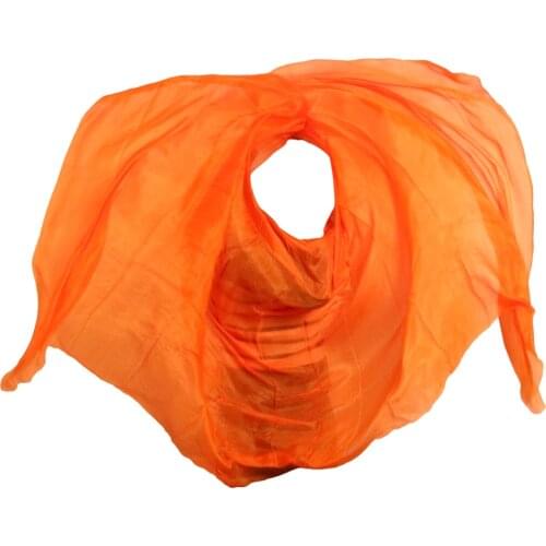 Silk Belly Dance Veil Belly Dance Veil Shawl Scarf Orange Solid Color Belly Dance Practice Performance Silk Veils 250/270*114 cm
