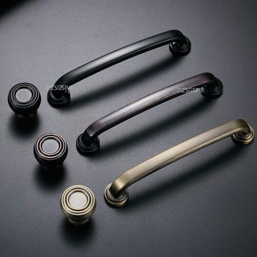 Wardrobe Closet Knob Zinc Alloy Antique U Type Kitchen Cupboard Handle Black Bronze Drawer Cabinet Pull House Hardware
