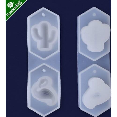 Flamingo cactus silicone mold create jewelry charm pendants,Silicone Mold,sold 1pc/lot