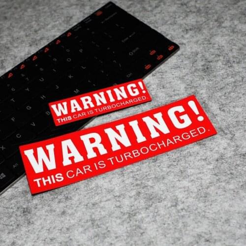 LuLuSticker #173 3M Reflective WARNING Stickers TURBOCHARGED Car Styling Modification Windshield Trunk Stickers and Decals