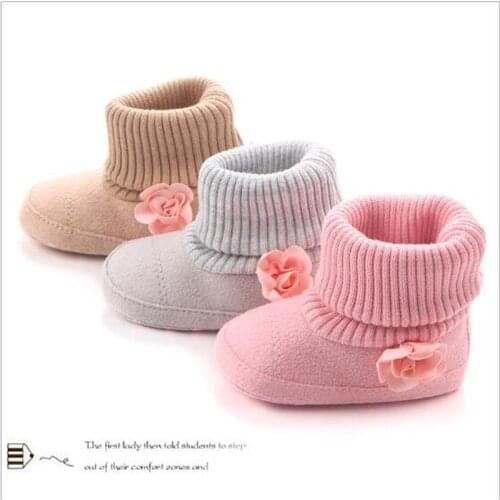 Warm Baby Shoes Infants Winter First Walkers Baby Girls Boys Socks Shoes Soft Sole Newborn Snow Booties