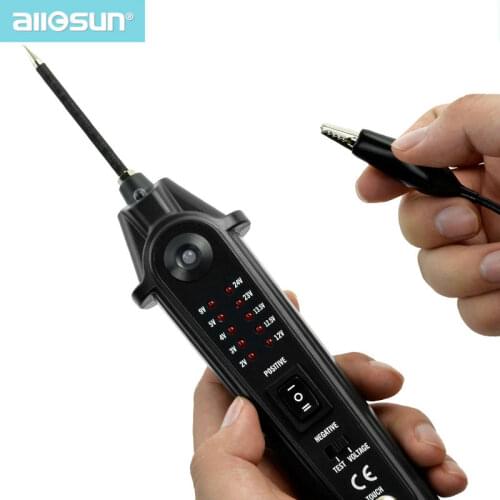 Automotive Circuit Tester Electrical System Voltmeter Car Electric Portable Pen Probe Vehicle Diagnostic Tool All-Sun EM287