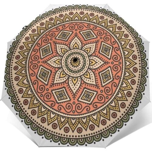 Mandala Vintage Windproof Automatic Folding Inverted Umbrella Portable Paraguas for Man Woman
