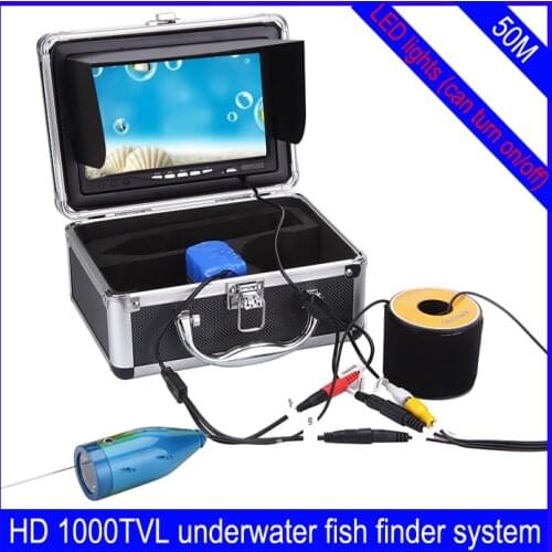 WF01 50M 7 inch LCD Monitor Fish Finder Waterproof Underwater 1000TVL Fishing Camera for IceLake and Boat Fishing