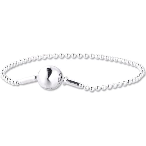 CKK Beaded Essence Bracelet Argent 925 Sterling Silver Bracelet For Women Fits Small Hole Charm Bead DIY Jewelry Making