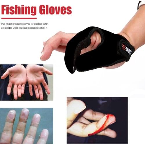 1pc Neoprene Single Two Finger Fishing Gloves Protector Anti-Slip Rod Wear Fish Catch Carp Outdoor Fishing Tackle Accessories