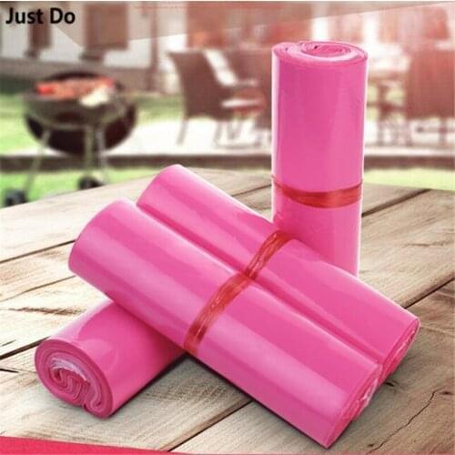 100pcs 40*55cm Poly Mailer 25x33cm Pink Christmas Deer Poly Mailer Self Seal Envelopes Shipping Courier Storage Bags