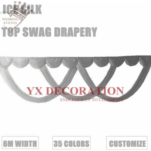 20FT WIDTH Swag Drapery Valance Only For Wedding Backdrop Stage Background Party Event Decoration