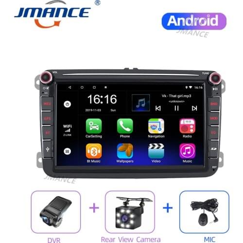 JMANCE Android 2 Din Car MP5 Multimedia Video Player GPS Car Radio Auto Radio Stereo 8'' Audio For Seat/Skoda/Passat/Golf/Polo