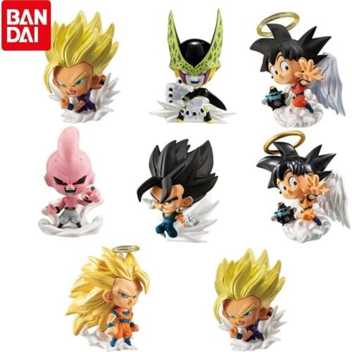 Bandai Genuine Gashapon Dragon Ball Super Character Model Dolls Goku Majin Buu Cell Gohan Vegetto Collectible Hand-Madel Toys