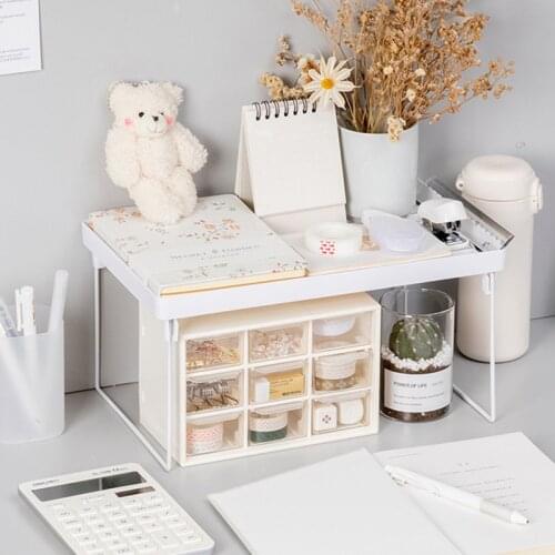 Home Closet Organizer Storage Shelf Dormitory Countertop Wrought Iron layered Shelf Space Saving Decorative Shelves For Kitchen