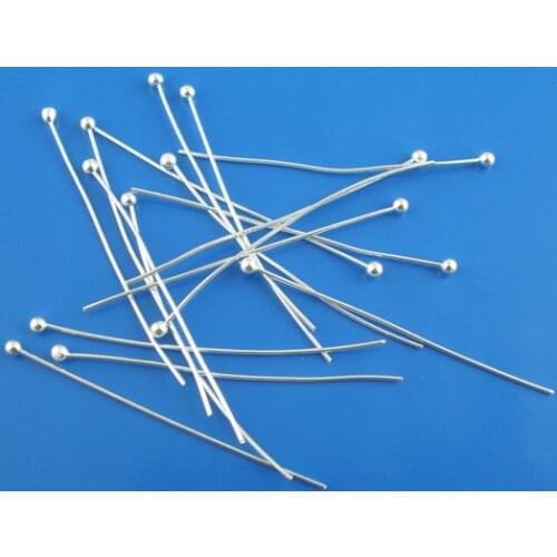 Doreen Box Lovely 500PCs Silver color Ball Head Pins 0.5x30mm(24 gauge) (B03351)