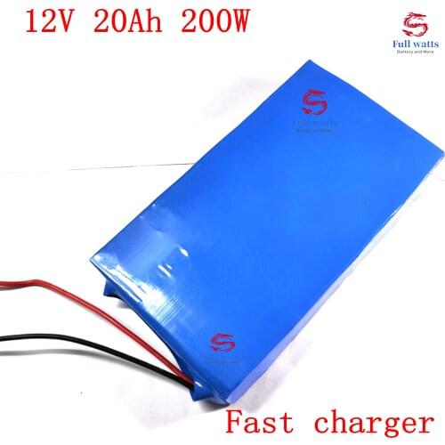 Brand 12v 20ah lithium ion battery 12v pack 20A discharge for backup power golf trolly cart 150w 200w amplifier kit + 3A charger