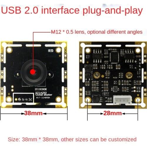 HD 1 Million High Speed 240 Frame Global Exposure USB Black and White Camera Module Global Shutter Motion Capture