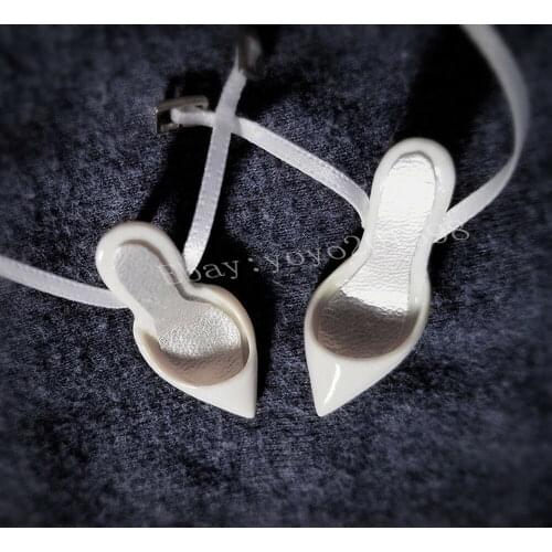 Custom White High-heel Shoes Model For 1/6 Scale Female Phicen Doll Figure Toy