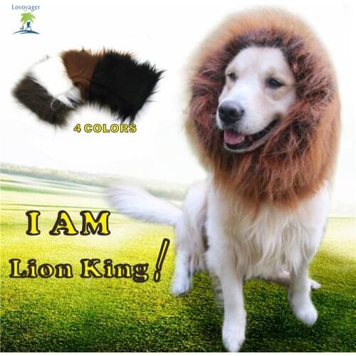 Fancy Dress Pet Costume Dog Lion Wigs Mane Hair Festival Party Halloween Costume Pet Lion Hair Accessories For Small Lagre Dog