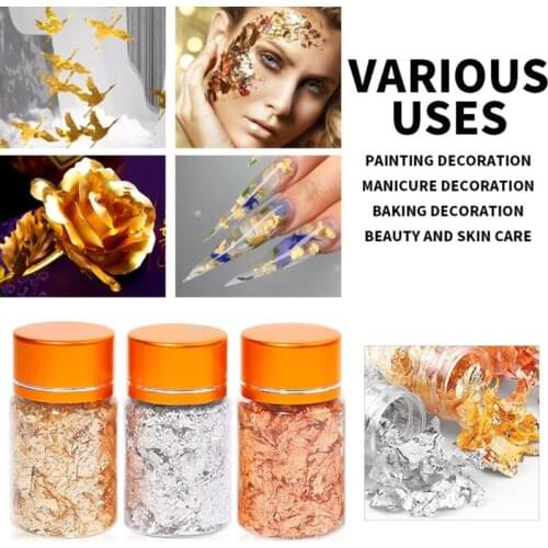 Multi-purpose gold foil piece gilded decorative slime resin jewelry making accessories gold foil art painting materials