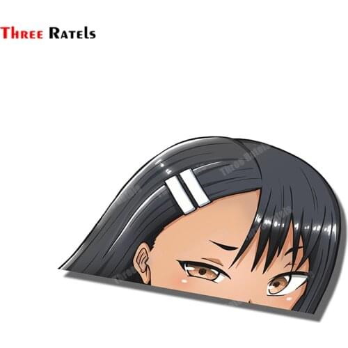 Three Ratels B800 Nagatoro Peeker Big Head Sticker For Car Windshield Auto Decals Waterroof Property
