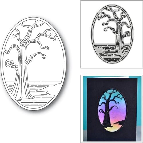 New Withered Tree Oval Frame 2020 Metal Cutting Dies for DIY Scrapbooking and Card Making Decorative Embossing Craft No Stamps