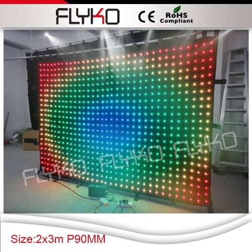 P9 2x3m new product rgb full color tv shows soft flexible led curtain screen SD controller system