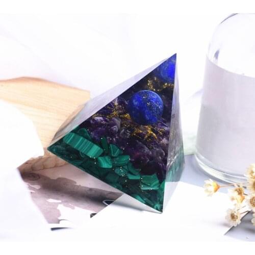 Handmade Pyramid 60mm Amethyst Crystal Sphere With Amethyst Natural Cristal Stone Energy Orgone