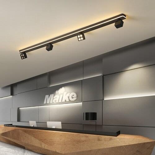 New Led Track Ceiling lamp with Adjustable spots home background living room Office guide rail slide track light Surface Mounted