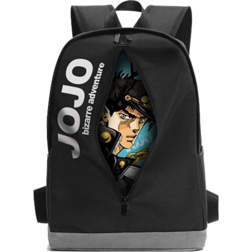 JoJos Bizarre Adventure Backpack Student School Shoulder Bag Bruno Bucciarati STICKY FINGERS Zipper Rucksack Knapsack Laptop
