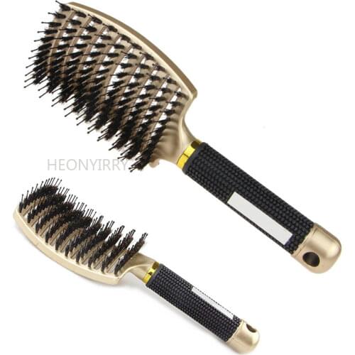 Hair Brush Scalp Massage Comb Hairbrush Bristle&Nylon Women Wet Curly Detangle Hair Brush for Salon Hairdressing Styling Tools