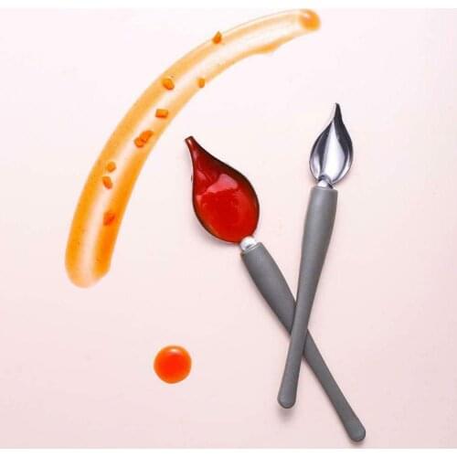 Chef Valon Sauce Plating Art Pencil Plate Dish Sauce Painting Pencil Coffee Art Draw Tool Spoon Stainless Steel EIG88