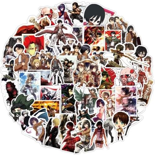 10/30/50PCS Attack on Titan Anime Stickers Waterproof Fridge Laptop Motorcycle Luggage DIY Graffiti Cartoon Decals Kid Sticker