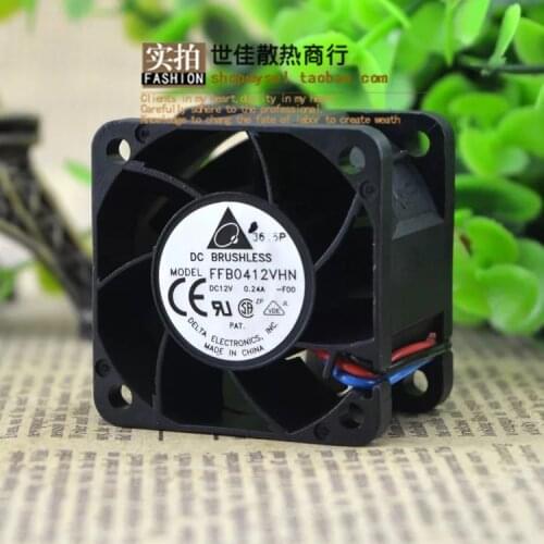 Delta Electronics FFB0412VHN F00 DC 12V 0.24A 40x40x28mm 3-wire Server Cooling Fan