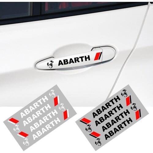 4Pcs Car Styling Car Door Handle Decals Design Vinyls Stickers For Abarth Fiat 500 1100 Palio Stilo Bravo Siena Doblo 595 695