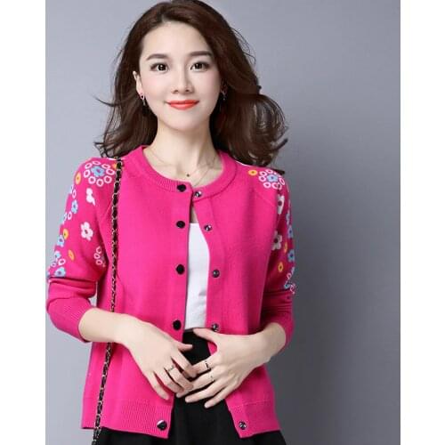 4 Candy Color Women Knitted Cardigan Coat Autumn Winter Sale Casual O-Neck Long Sleeve Crochet Knit Sweater Coat Female Tops